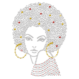 Afro Gorgeous Rhinestone Transfer For Shirts